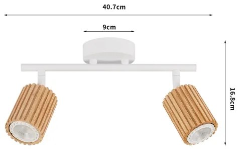 Brilagi - Spot MODERN WOOD 2xGU10/8W/230V lemn/alb