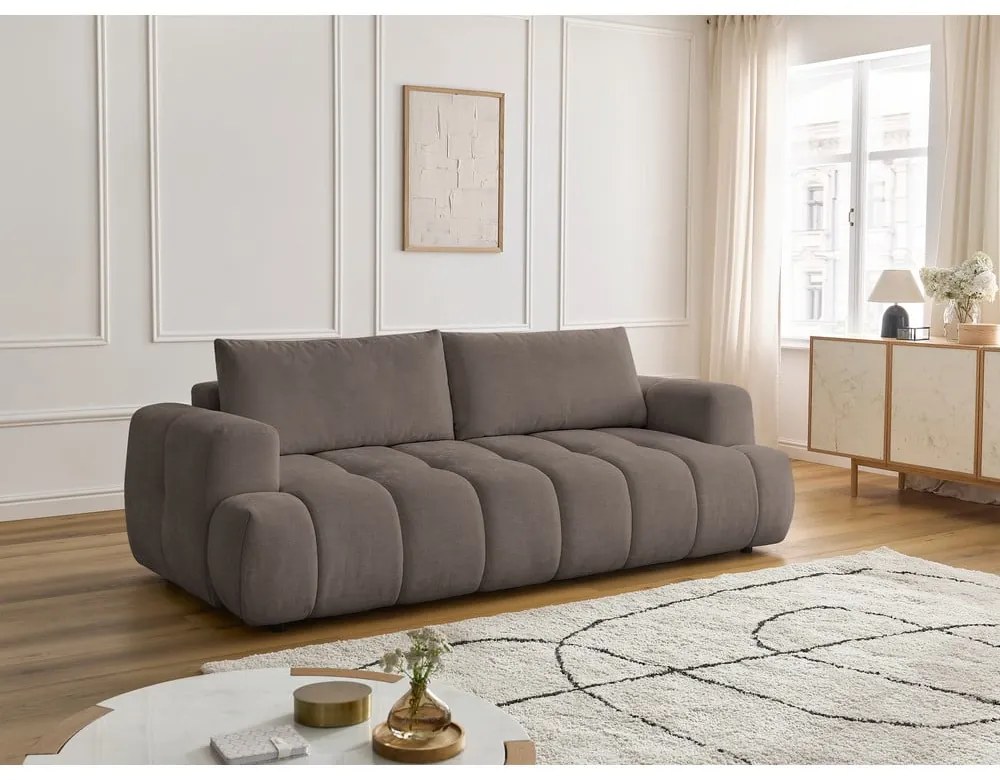 Canapea taupe extensibilă/cu spațiu de depozitare 251 cm Fuji – Bobochic Paris