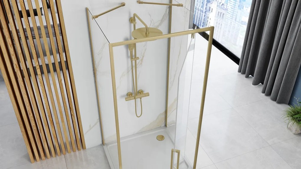 Cabina de dus De colt Rapid Swing Brush Gold