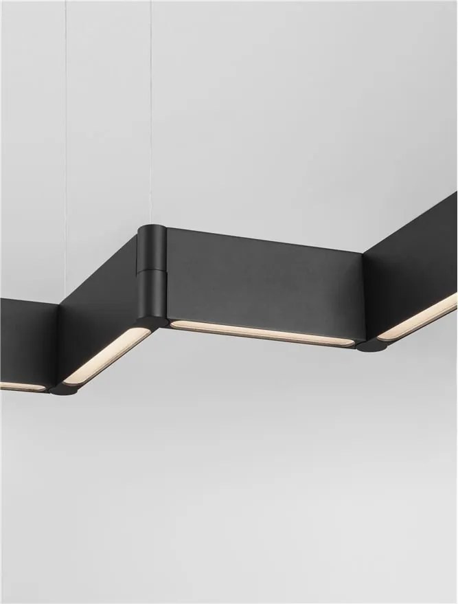 Lustra suspendata LED aluminiu negru FLUSSO