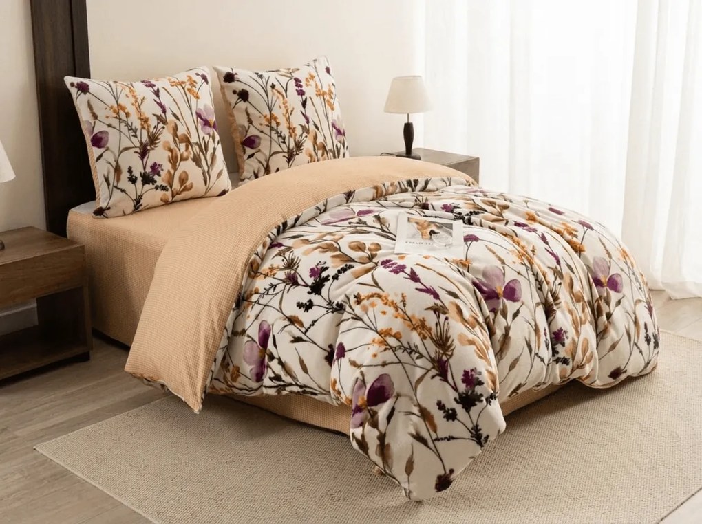 Lenjerie cocolino DUO SENSE MEADOWA colorata microplus/flanel Dimensiune lenjerie de pat: 70 x 90 cm | 140 x 200 cm