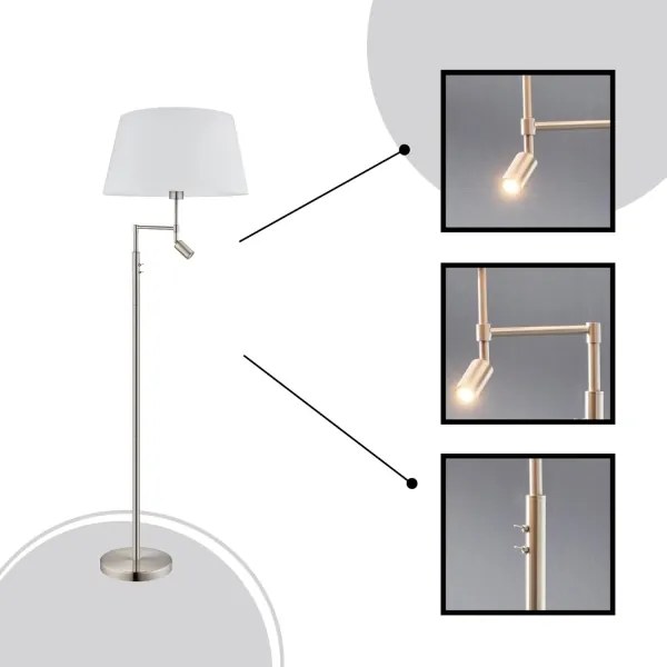 Lampadar SANTANDER 1xE27/60W + 1xLED/2,1W Eglo 94946