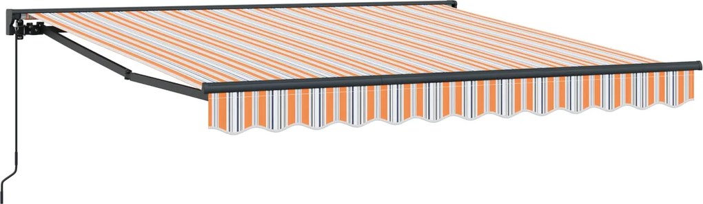 vidaXL Cadru de copertină Manual Albastru și portocaliu 350 x 250 cm