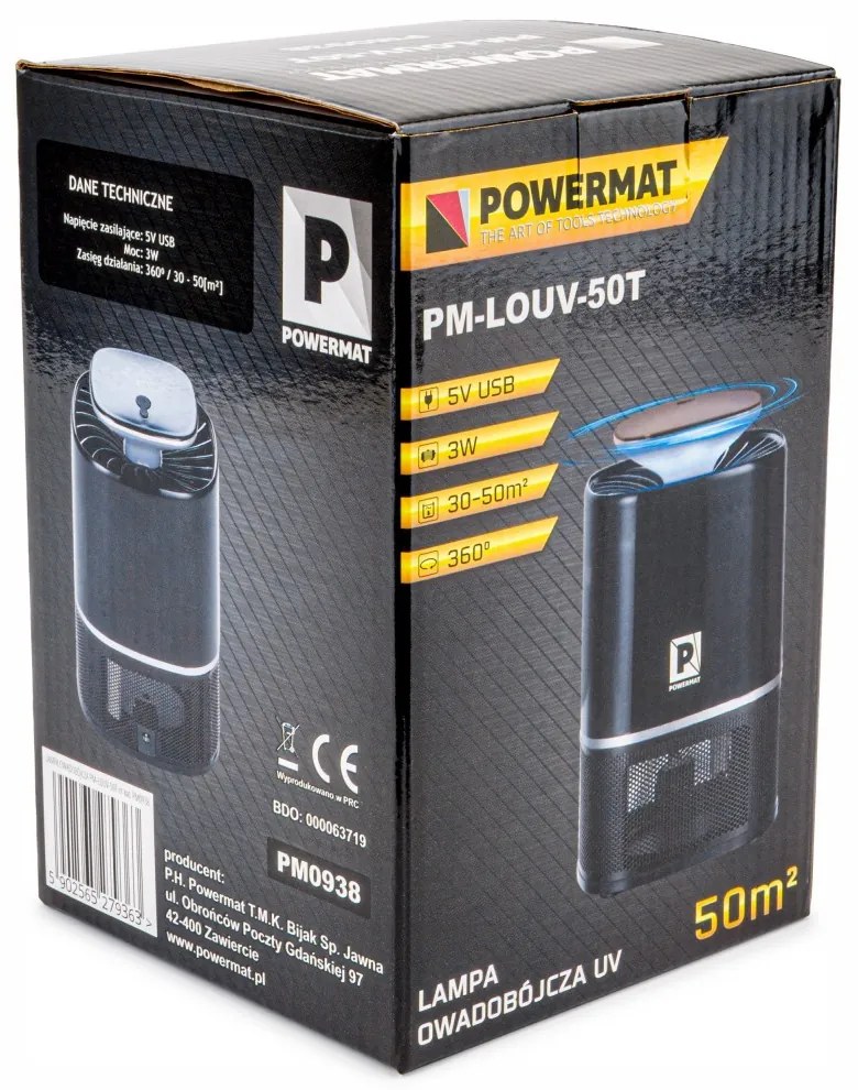 Capcană pentru insecte cu LED UV PM-LOUV-50T