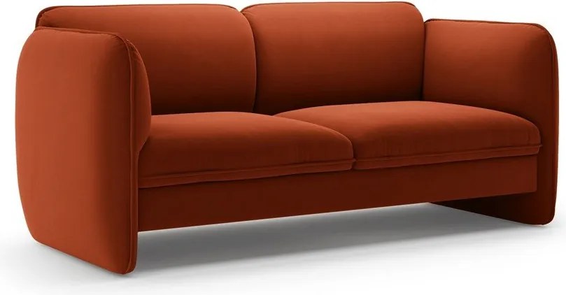 Canapea cărămizie cu tapițerie din catifea 168 cm Georgia – Micadoni