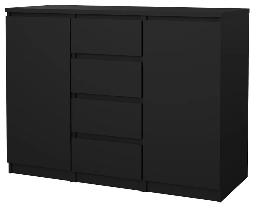 Comodă Simplicity 121 x 50 x 91 cm, negru mat