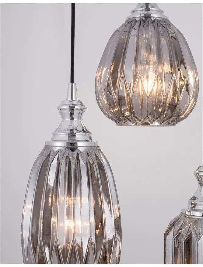 Lustra cu 3 pendule design modern ZARLEY fumuriu NVL-9066031