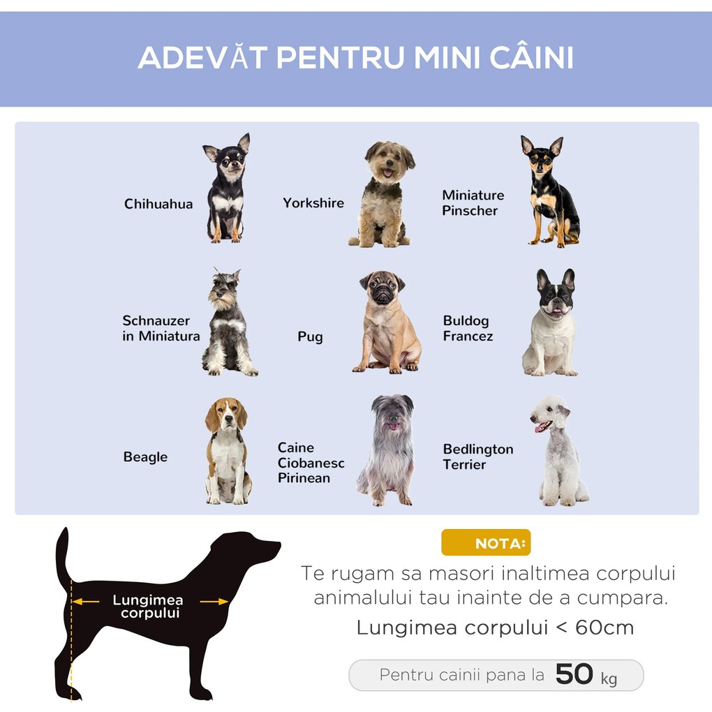 PawHut Saltea Pliabilă Confortabilă pentru Câini, Ușor de Transportat, Albastru, 71x58x18cm | Aosom Romania