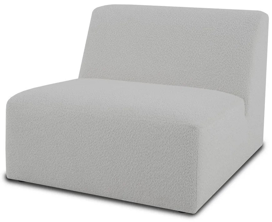 Modul pentru canapea alb cu tapițerie din stofă bouclé (de mijloc) Roxy – Scandic