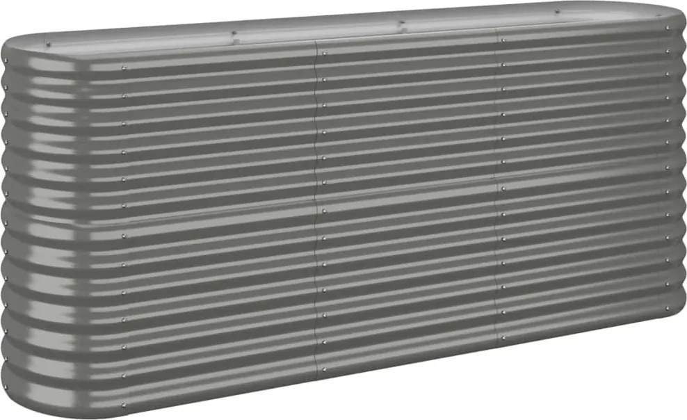 vidaXL Strat înălțat grădină gri 152x40x68cm oțel galvanizat