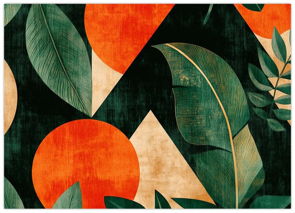 Tablou pe sticlă - Motive naturale geometrice II. (70x50 cm)