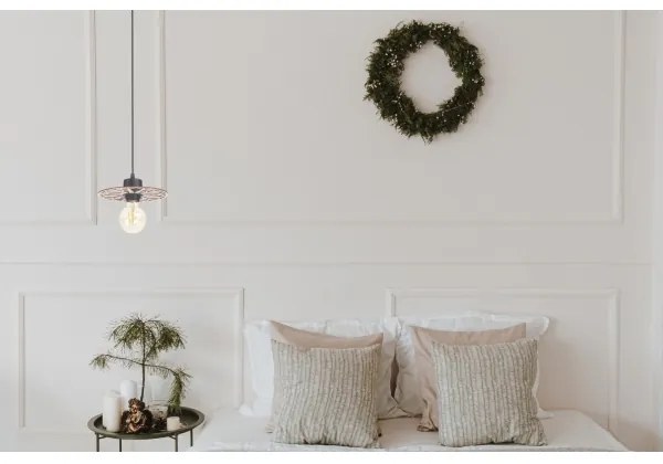 Lustră pe cablu FALCO 1xE27/60W/230V d. 20 cm bej