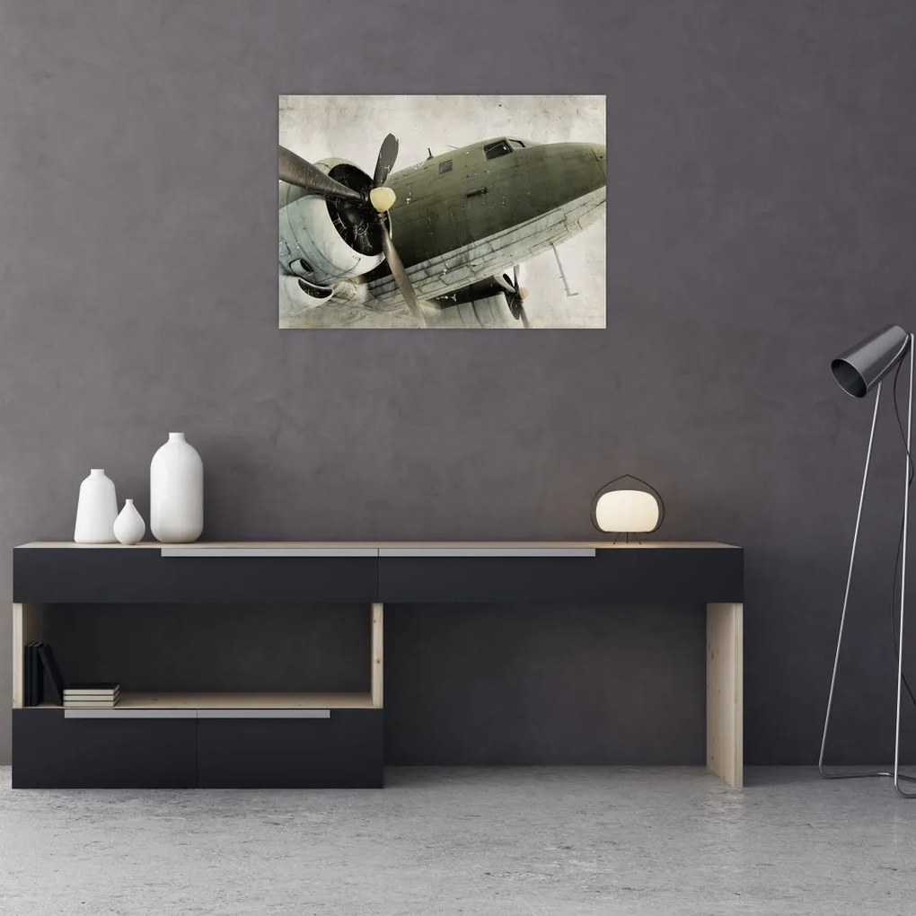 Tablou - Avion vechi cu elice (70x50 cm)