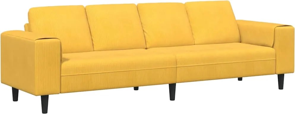 vidaXL Canapea Galben Deschis 250 x 77 x 76 cm Țesătură din corduroy