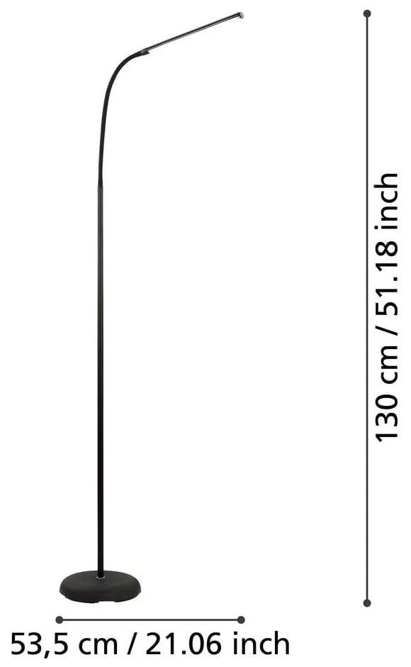 Lampadar negru LED (înălțime 130 cm) LAROA – EGLO