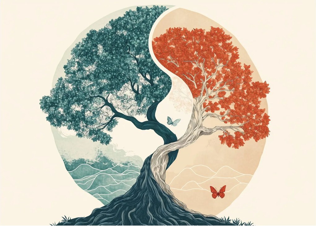 Tablou pe sticlă – Arbore plin de energie (70x50 cm)