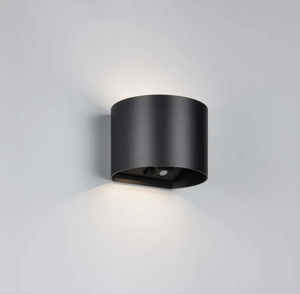 Corp de iluminat pentru exterior LED de perete cu senzor de mișcare cu USB (înălțime 10 cm) Genie – Reality