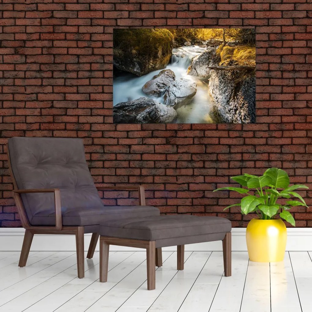 Tablou - Râul din pădure (90x60 cm)