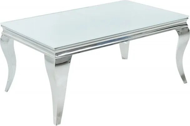 Masuta eleganta Modern Barock 100cm, alb/ argintiu