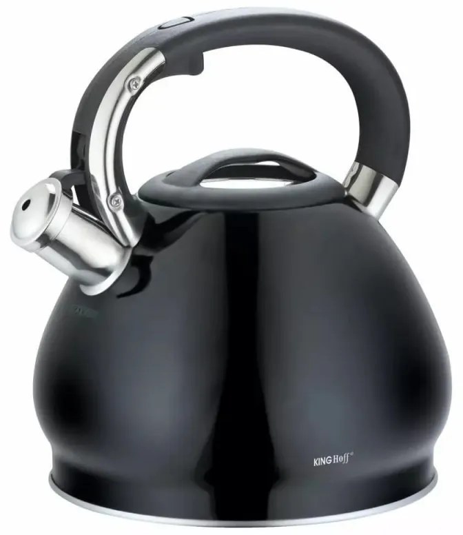Ceainic cu fluier Kinghoff KH 1221, 3,4 l, Efect marmura, Inductie, Negru