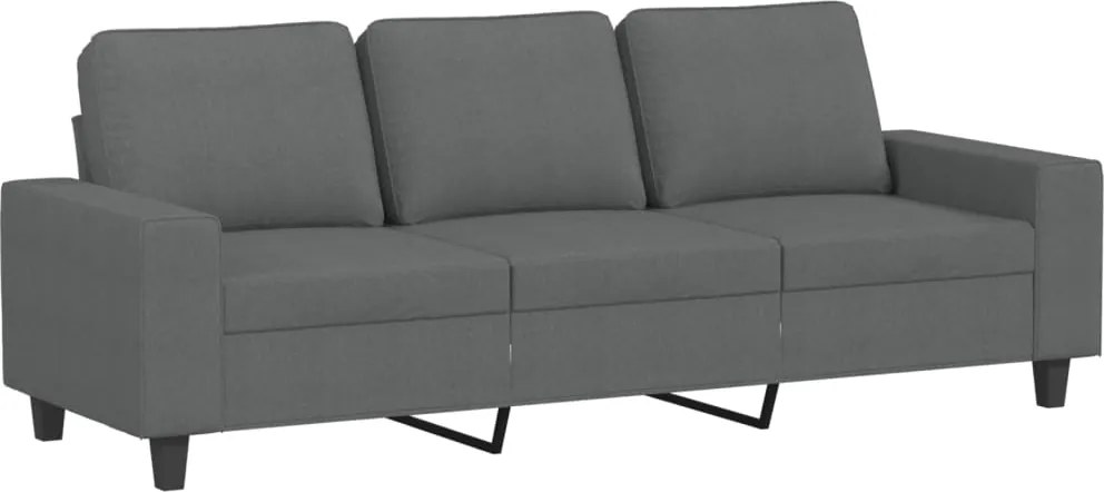 vidaXL Canapea cu 3 locuri, gri închis, 180 cm, material textil