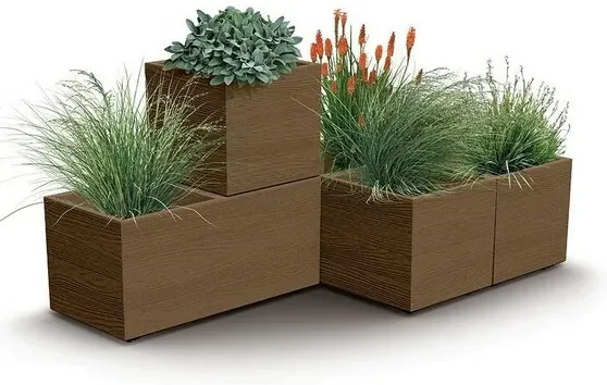 Ghiveci MADERA SQUARE ECO WOOD 57,7 cm , maroînchis, S