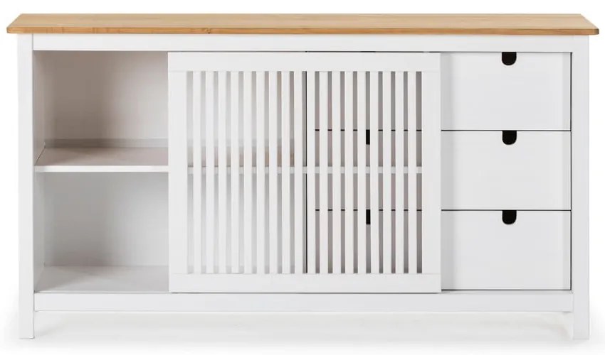 Comodă din lemn Marckeric Bruna, alb