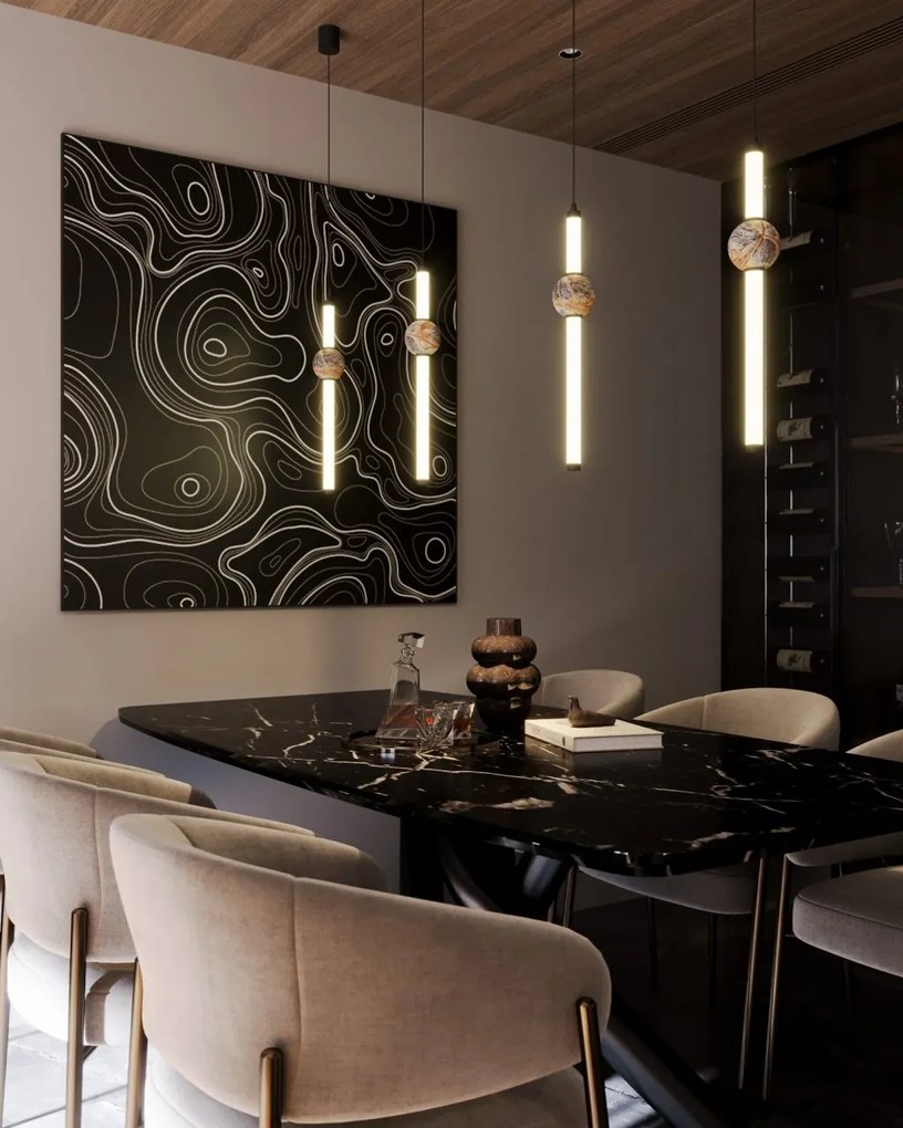 Pendul LED modern, Travertin, Verdes