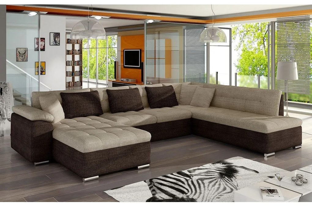 Colțar în formă de U Talina cu funcție de dormit (D) (piele ecologică Soft 011 + Majorka 03). 1058576