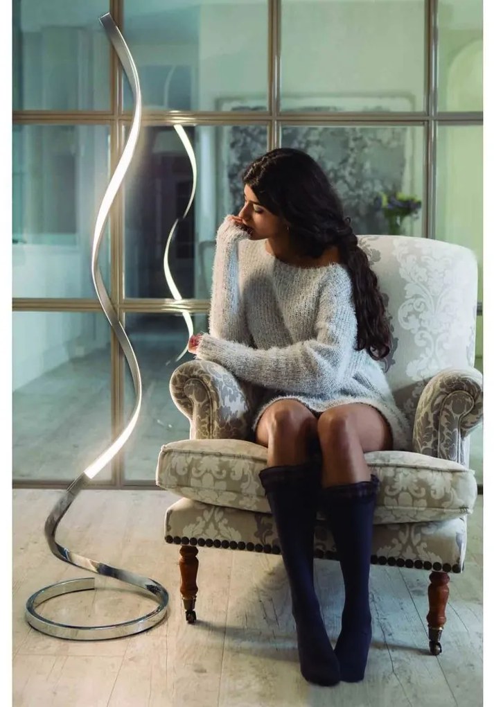 Lampadar LED design modern minimalist NUR argintiu crom