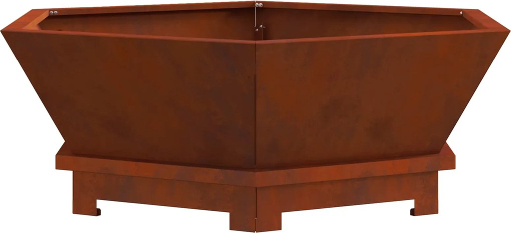 vidaXL Cuptor de foc Maro 75 x 75 x 28 cm Oțel rezistent de intemperii