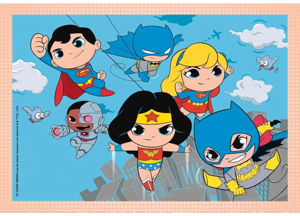 Liga Dreptății Mini-mates Puzzle 4-în-1 DC Super Hero Clementoni
