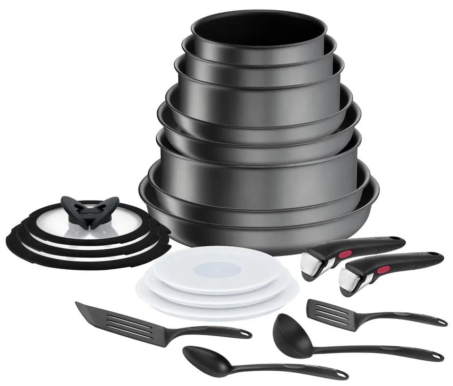 Set de vase pentru gătit 20 buc. din aluminiu Ingenio Daily Chef On – Tefal