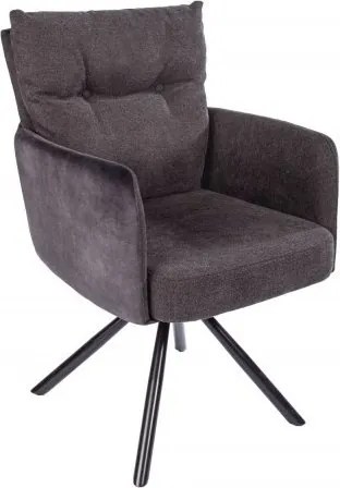 Set 2 scaune pivotante Big George, catifea/ tesatura antracit