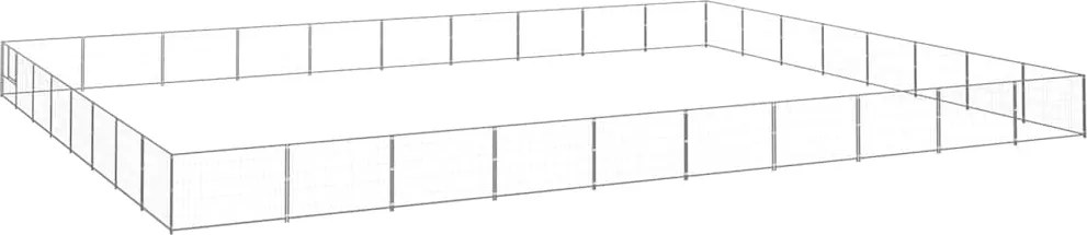 vidaXL Padoc pentru câini, argintiu, 80 m², oțel