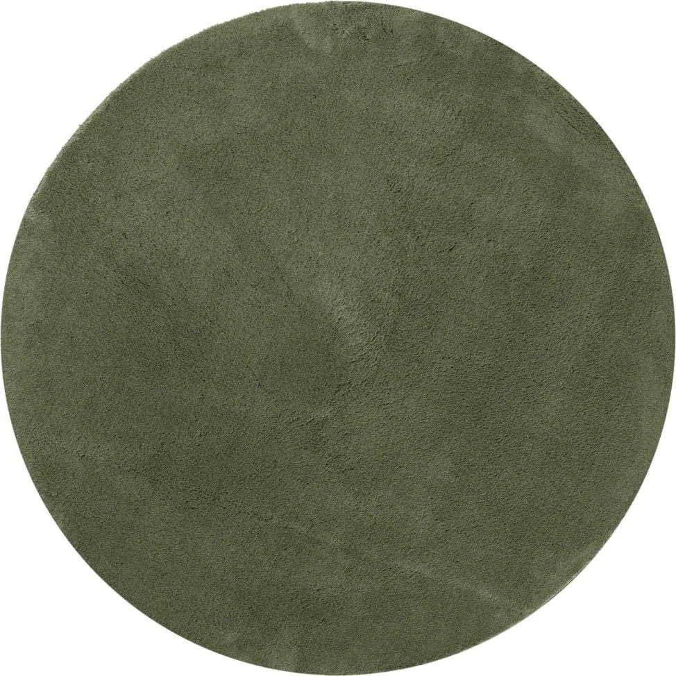 vidaXL Covor HUARTE, fir scurt, moale și lavabil, verde pădure Ø 80 cm