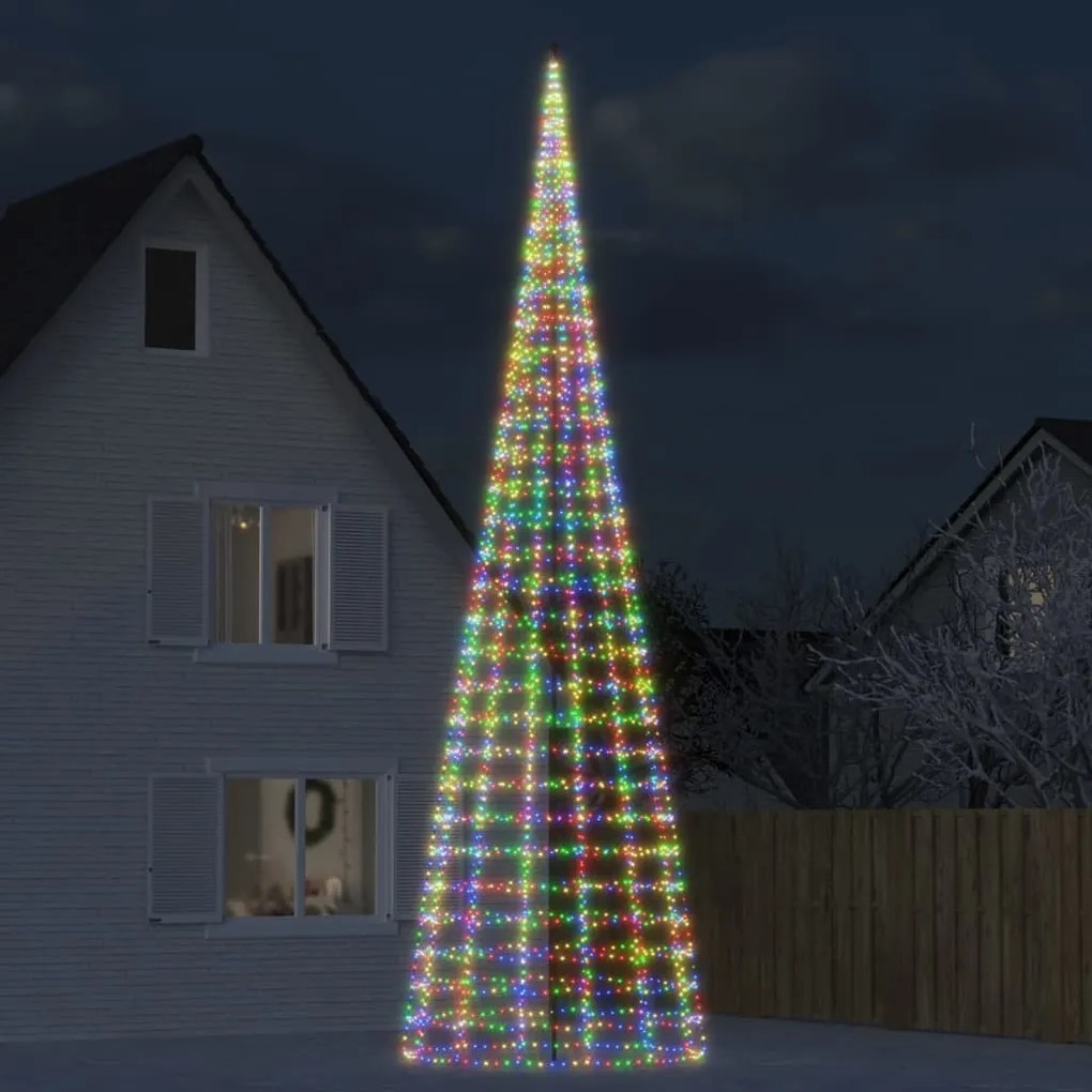 Lumina brad de Craciun pe catarg 3000 LED-uri multicolor 800 cm