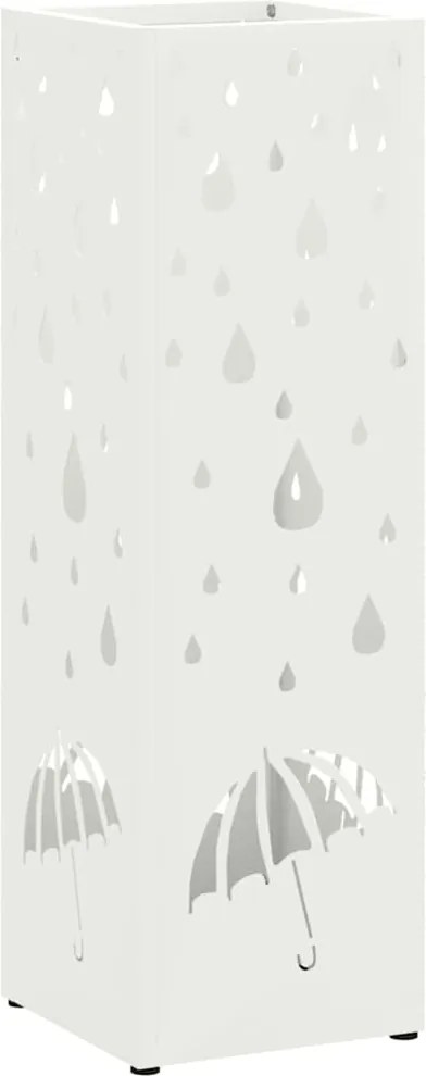 vidaXL Suport pentru umbrele Alb 15,5 x 15,5 x 49 cm Metal