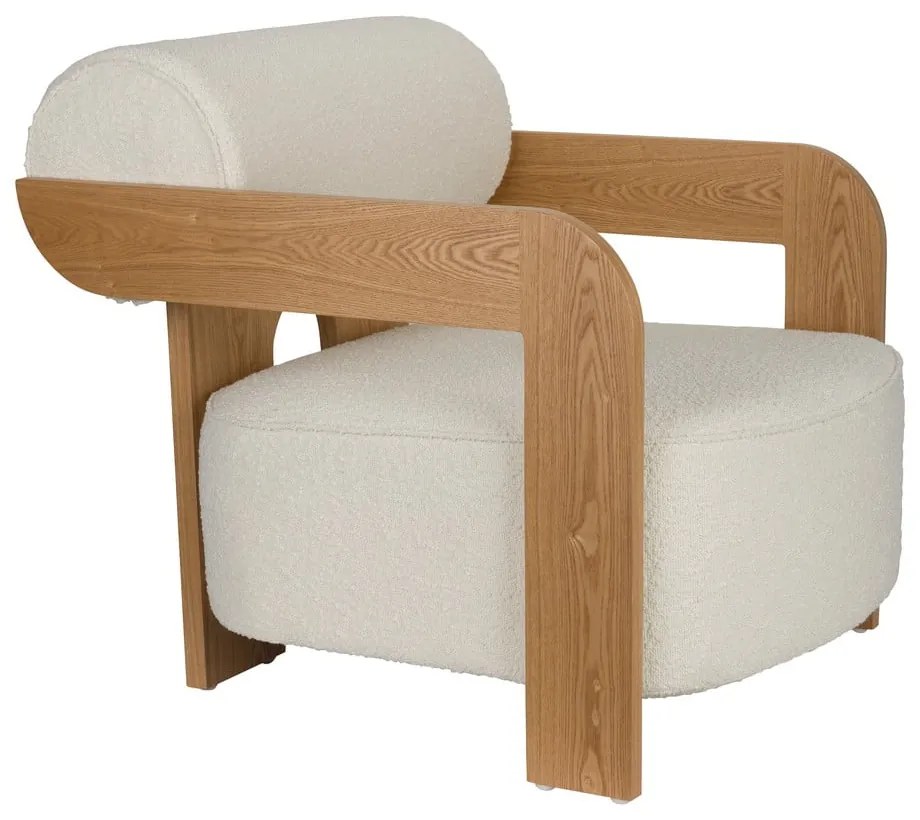 Fotoliu bej cu tapițerie din țesătură bouclé Oolong – Zuiver