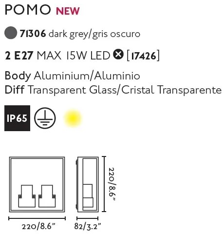 Aplica de perete pentru exterior stil clasic IP65 POMO