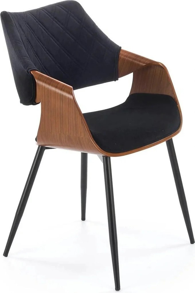 Scaun K586, negru - Bluvel 19, stofa catifelata/placaj indoit, 56x55x7
