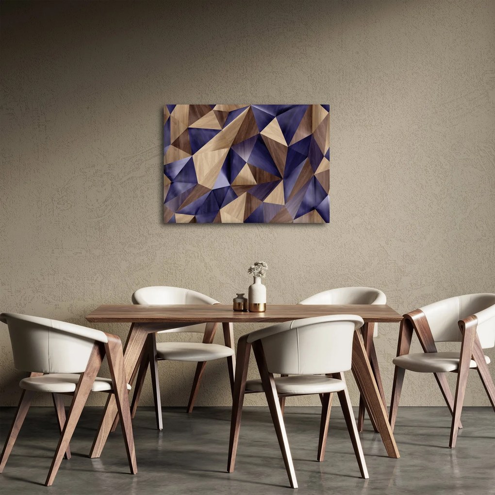 Tablou - 3D triunghiuri de lemn (70x50 cm)