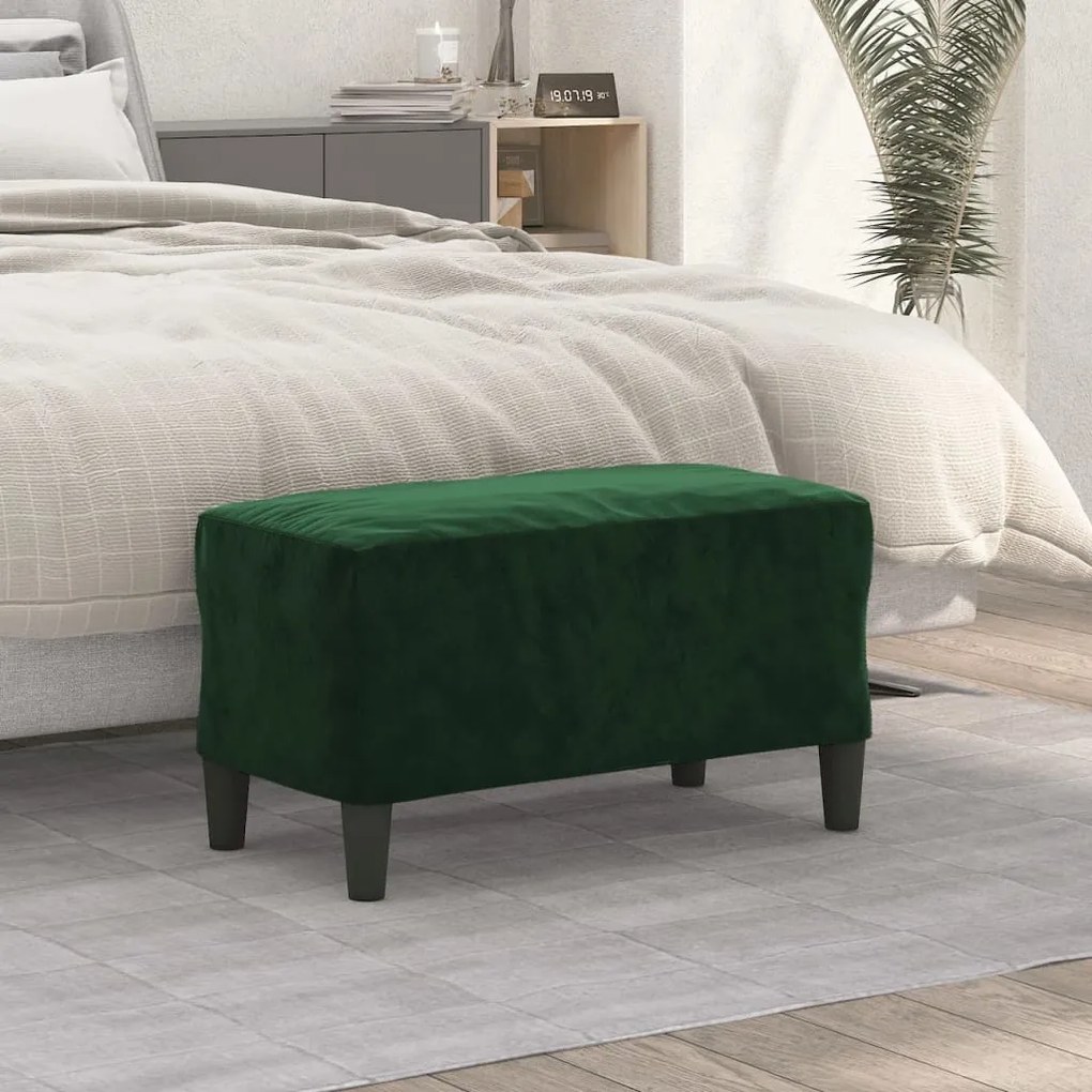 349399 vidaXL Bancă, verde închis, 70x35x41 cm, catifea
