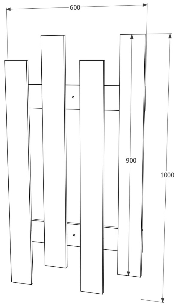 Cuier Lamelar haaus Stick, Stejar Ferrara, 100 x 60 cm