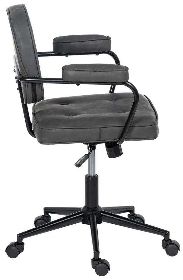 Scaun de birou gri antracit din imitație de piele – Ixia