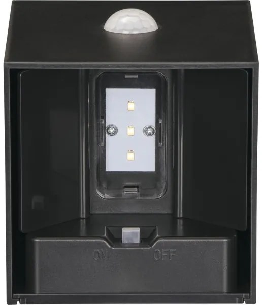 Retlux-LED Aplica solară de perete cu senzor LED/1W/3,7V 1200 mAh IP44 neagră