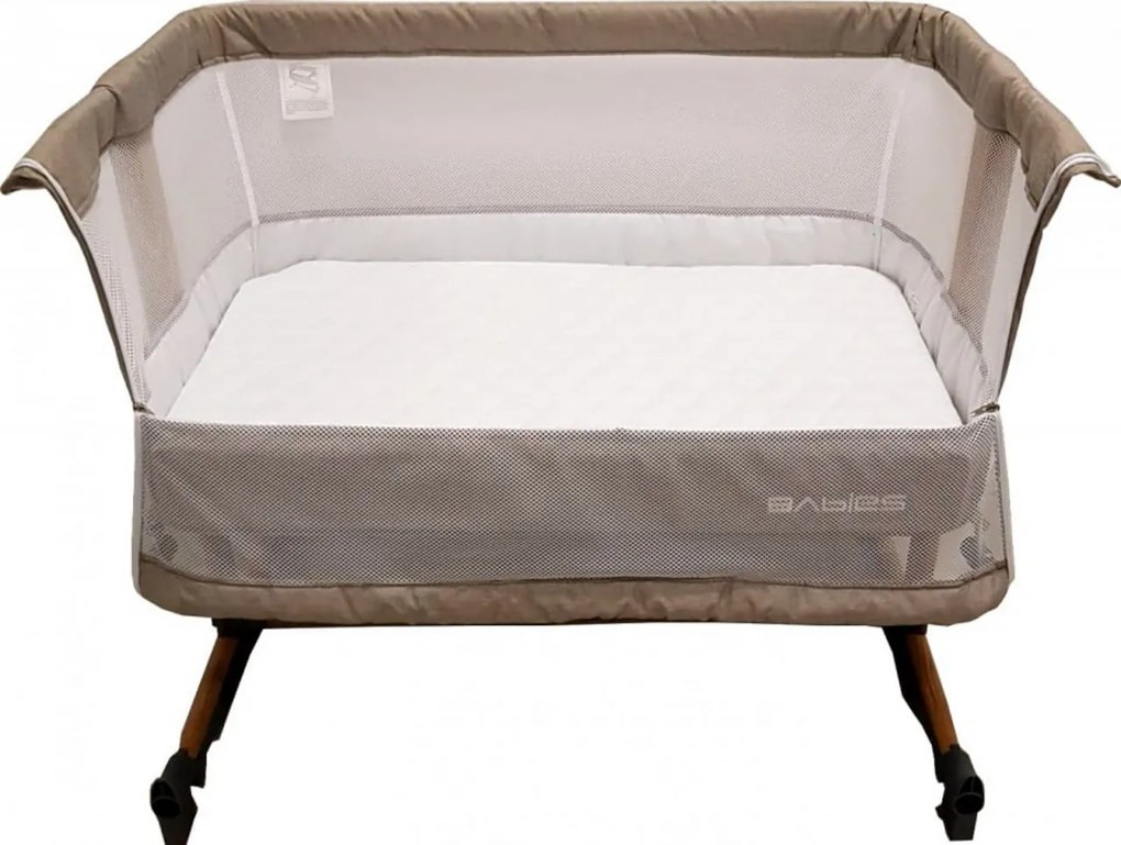 Patut copii transformabil in balansoar bebe Baby Care™ Babies , design modern, Co-Sleeper , dimensiuni 84X78X50 cm, 7 trepte de inaltime, saltea
