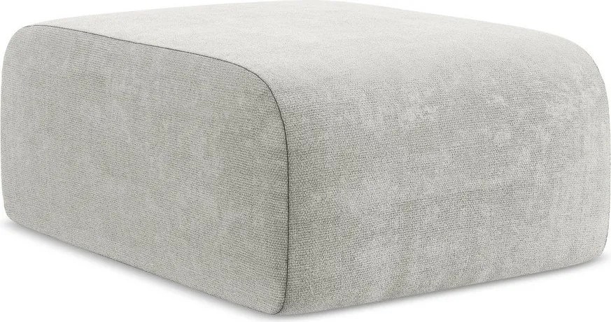 Taburet gri deschis cu tapițerie din chenille Lani – Makamii