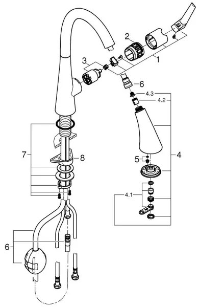 GROHE ZEDRA - baterie pentru chiuvetă, 401 mm, crom lucios, 32294002