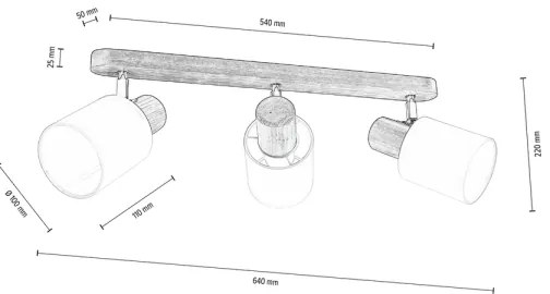 Spot de tavan Spot-Light DO2248356 TRENDY 3xE27/15W/230 nuc